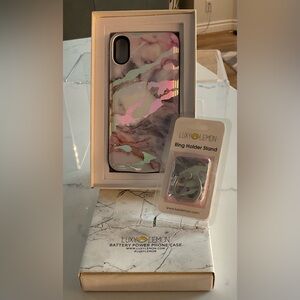 iPhone Battery Case with Ring Holder Stand (Marbled)